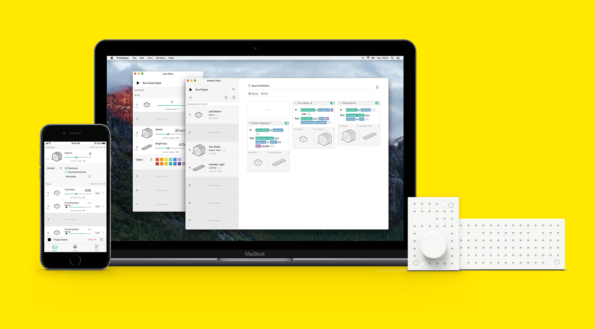 An image showing the desktop and mobile app of the blokdots concept, along with renderings of the bricks